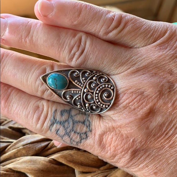 Turquoise silver ring - Picture 2 of 4